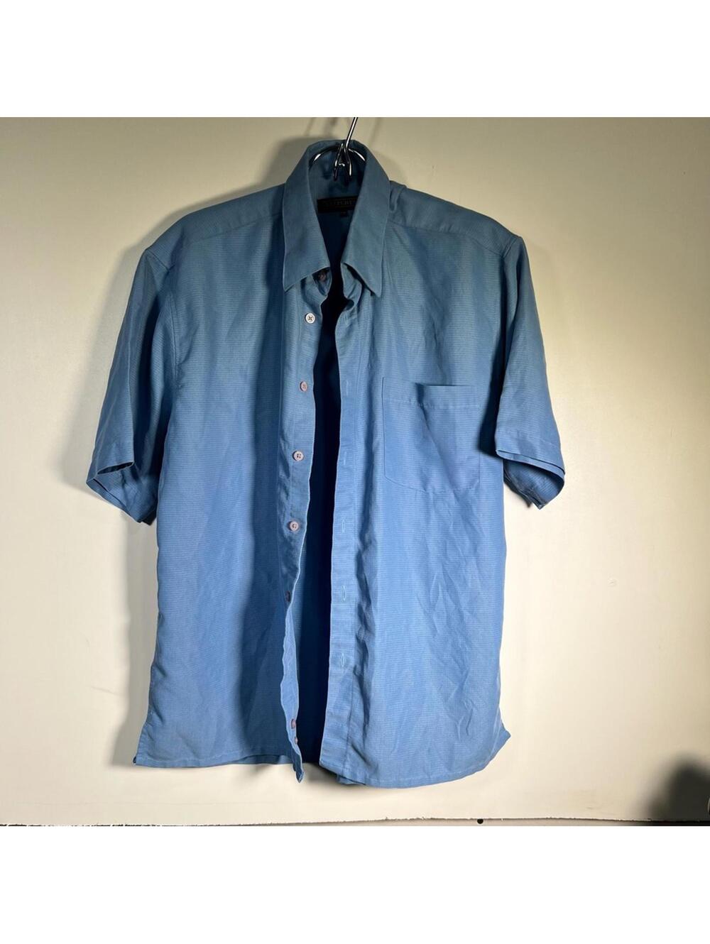 Light Blue Casual Button Down Shirt Cotton Blend
